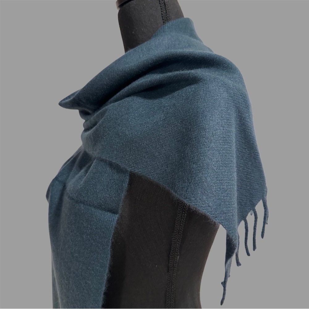 NWT Chyangra Pashmina 100% Pure 4-Ply Cashmere Scarf Handmade Nepal COA- CYAN - Picture 7 of 17